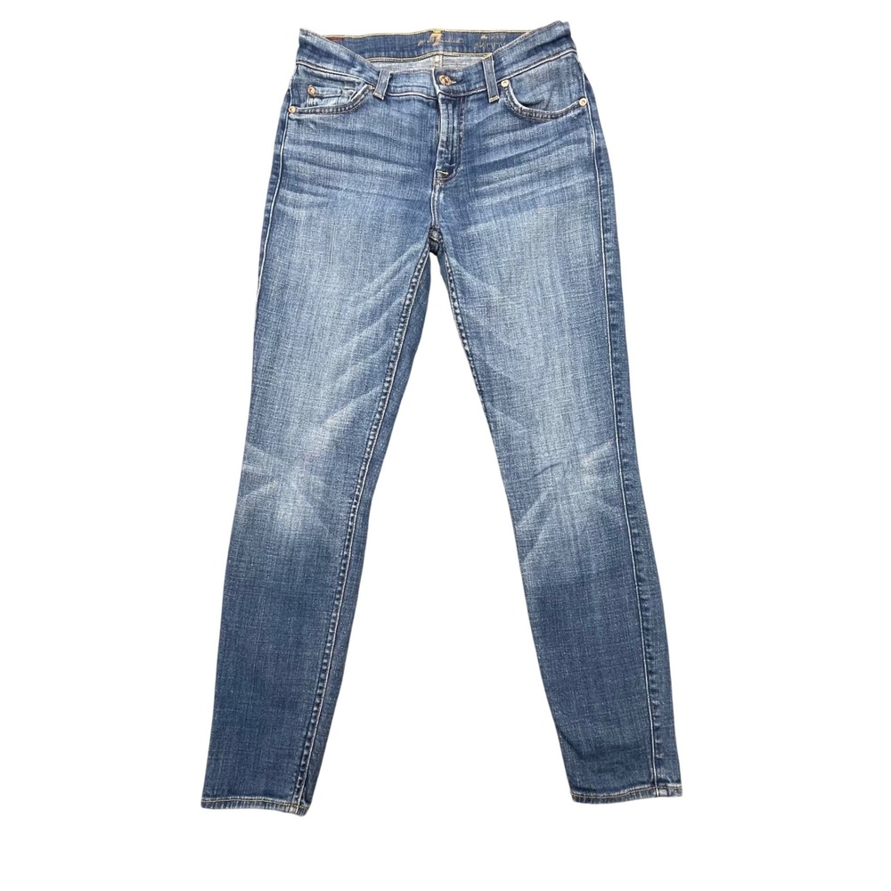 7 For All Mankind Blue The Ankle Skinny Denim Jeans Womens Size 26
